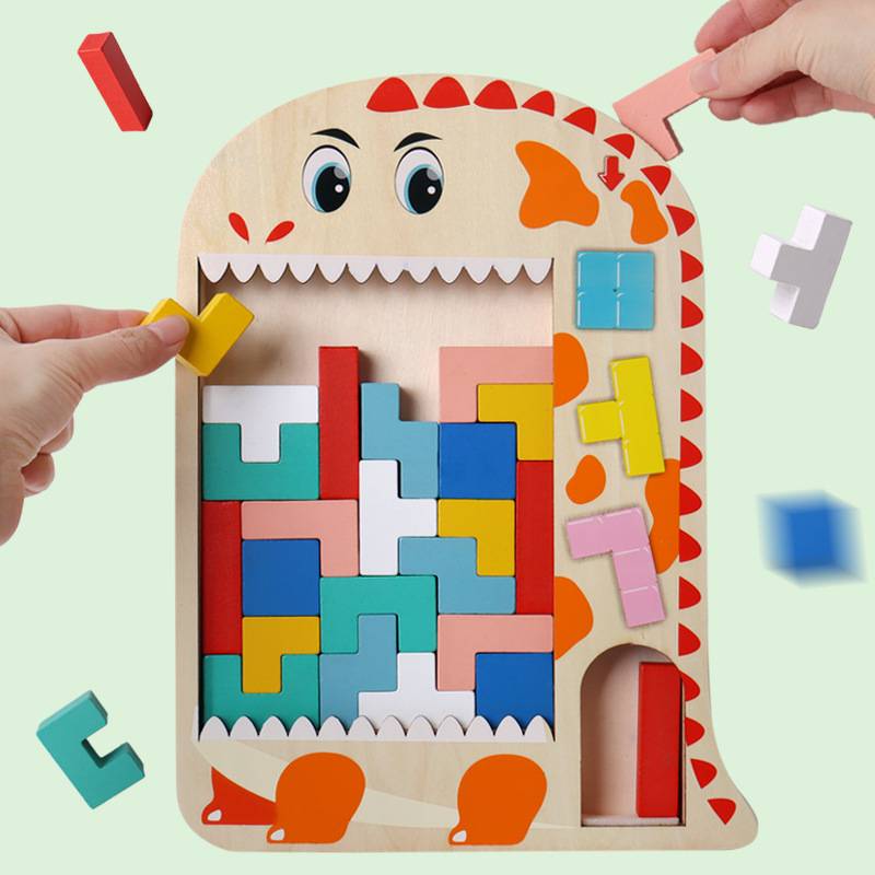 Kizfarm Wooden Blocks Puzzle Brain Teasers Toy 5