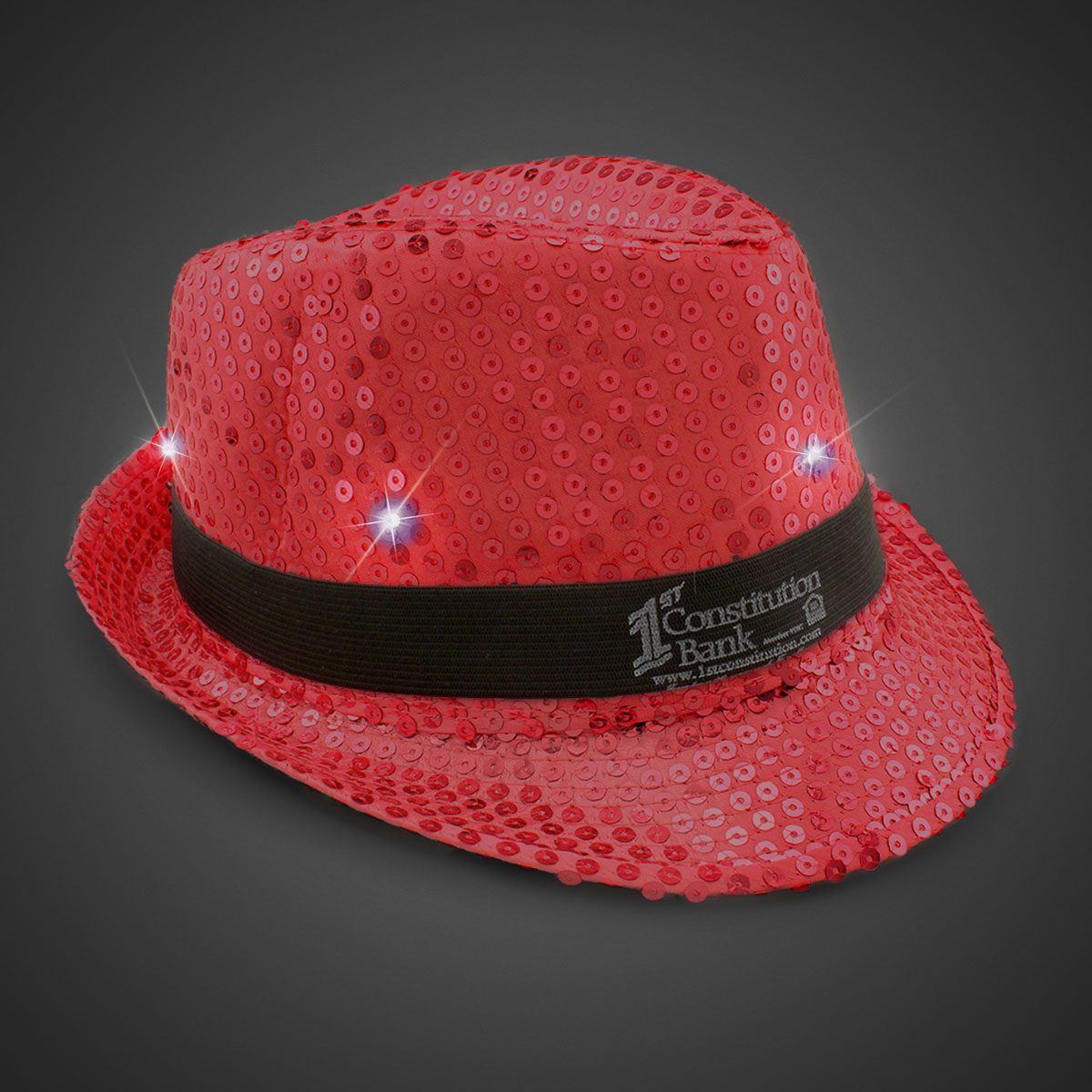 Red Sequin LED Fedora(blank) 2