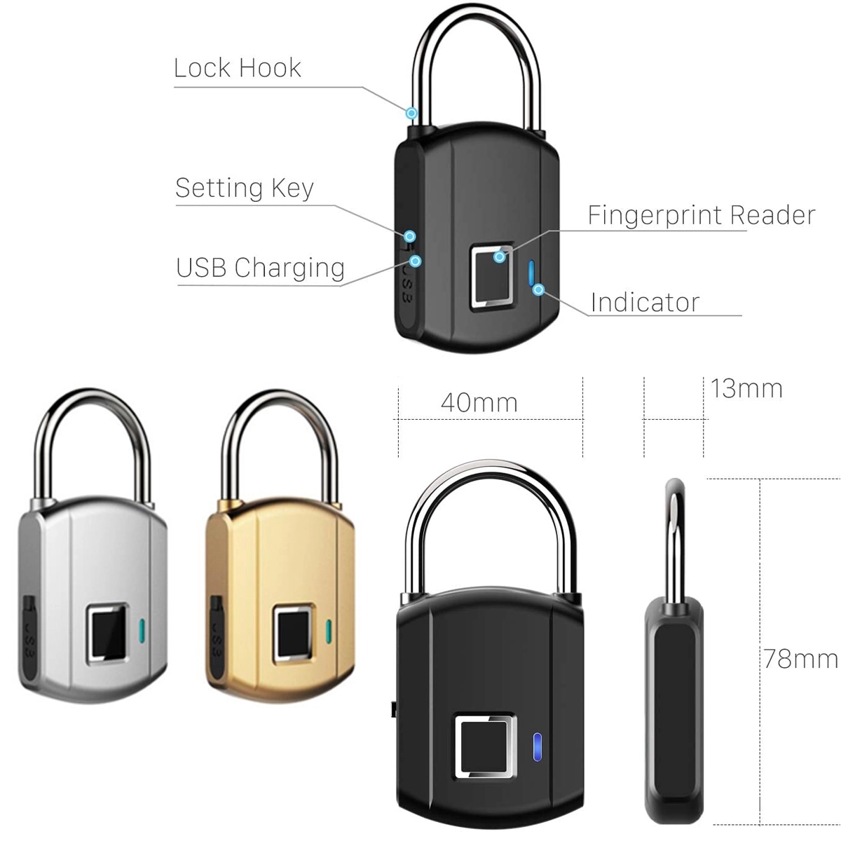 Smart Biometric Thumbprint Fingerprint Lock 3