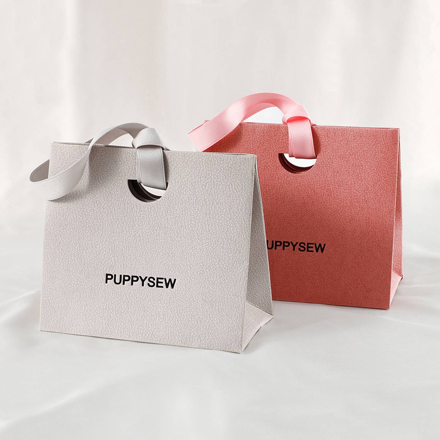 Colorful Paper Gift Tote Bags W/ Handheld Ribbon 6