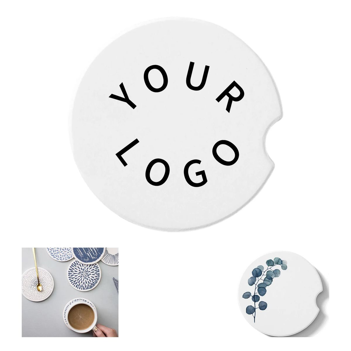 Round Ceramic Coaster for Car Drink Holders 3
