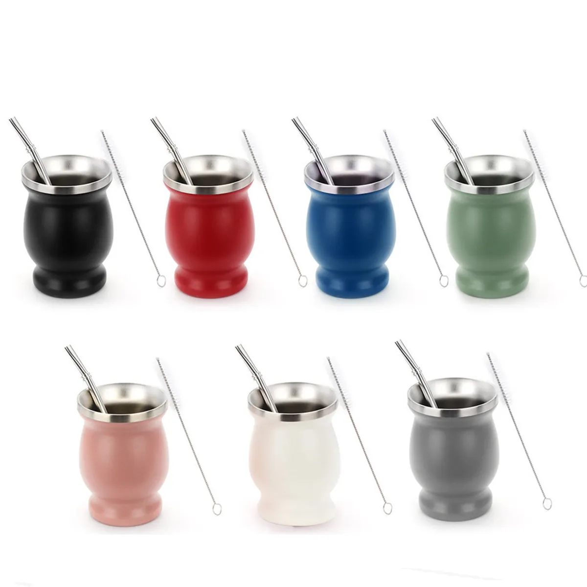 8 oz Stainless Steel Double-Wall Mate Gourd Tea Cup 2