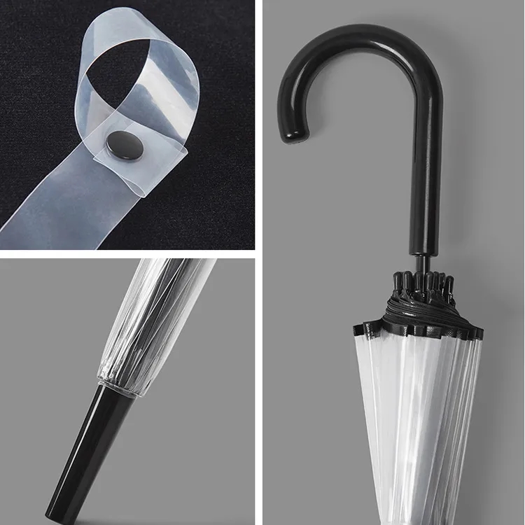 See-Through Windproof Umbrella with Long Handle 3