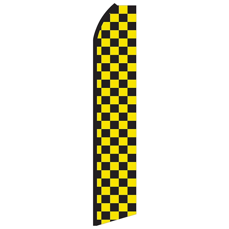 12' Digitally Printed Black/Yellow Checkered Swooper Banner 2