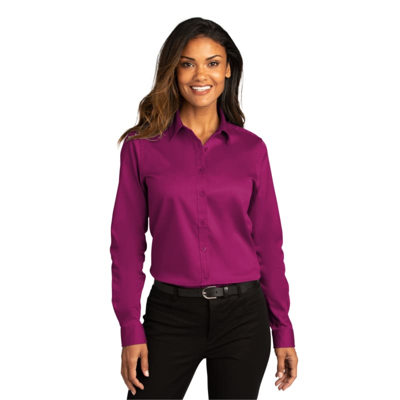 Port Authority Ladies Long Sleeve SuperPro React Twill Shirt. 68