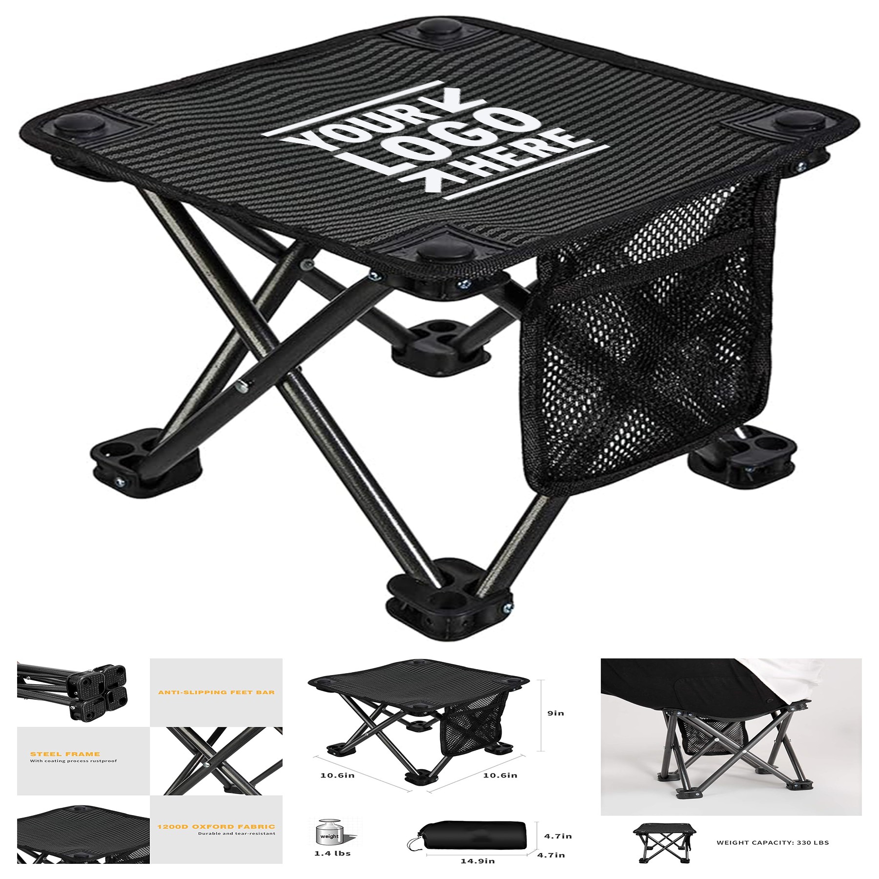 Outdoor Sport Backpacking Lightweight Portable Compact Small Camping Folding Stool With Pocket 2