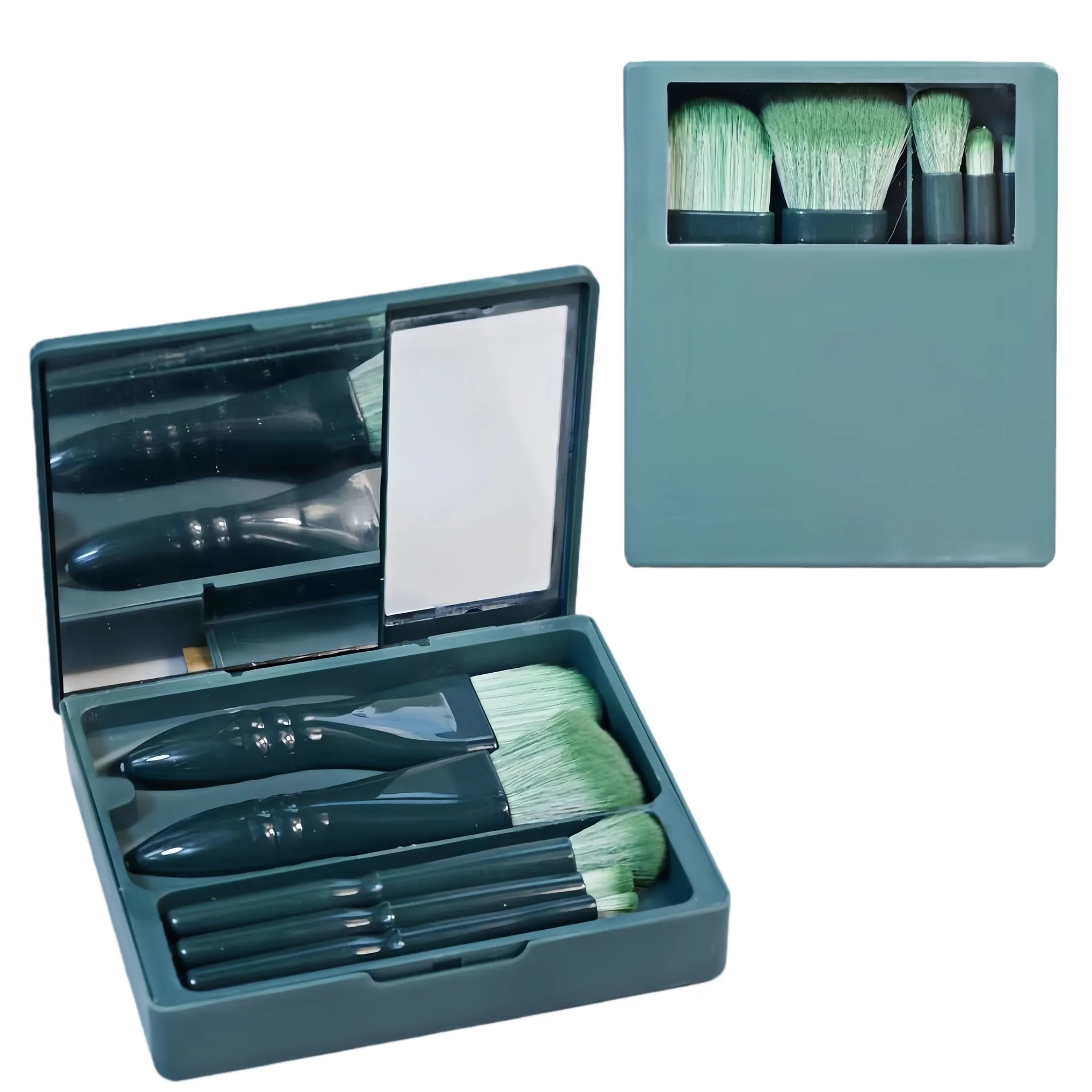 Portable 5-Piece Makeup Brush Set With Mirror 3