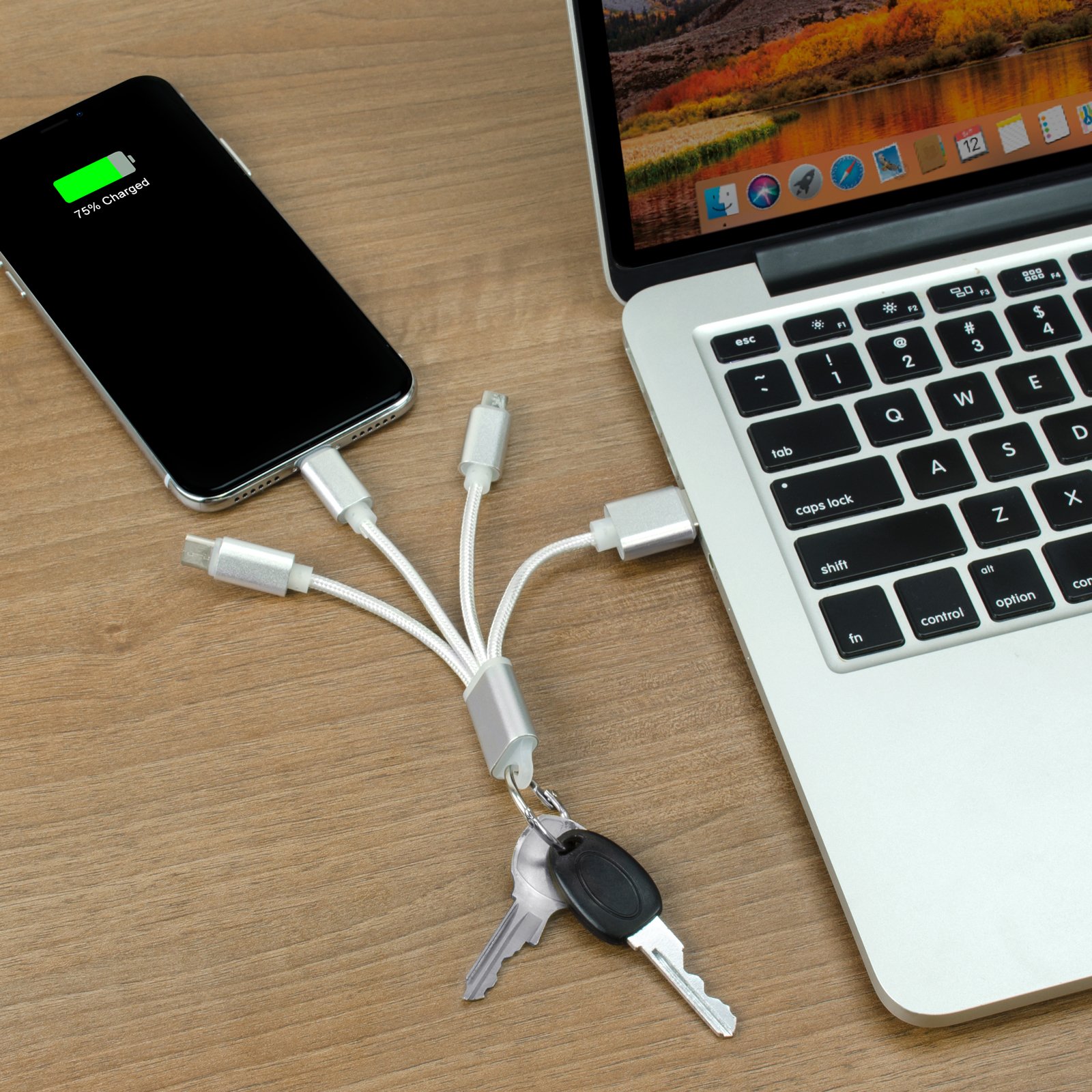 4-in-1 USB Keychain Charging Cable 15
