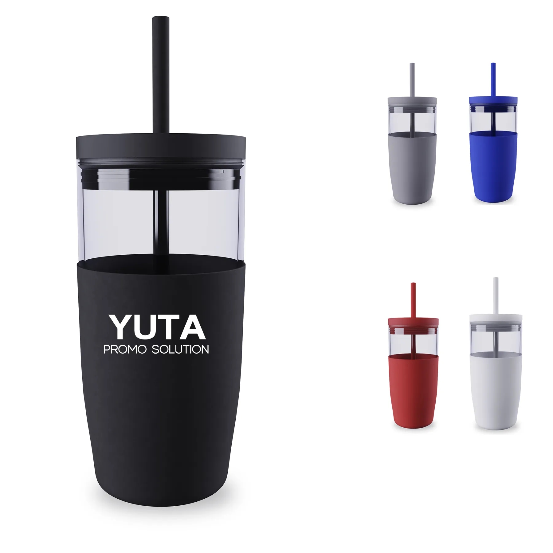 18Oz Glass Tumbler With Straw 2