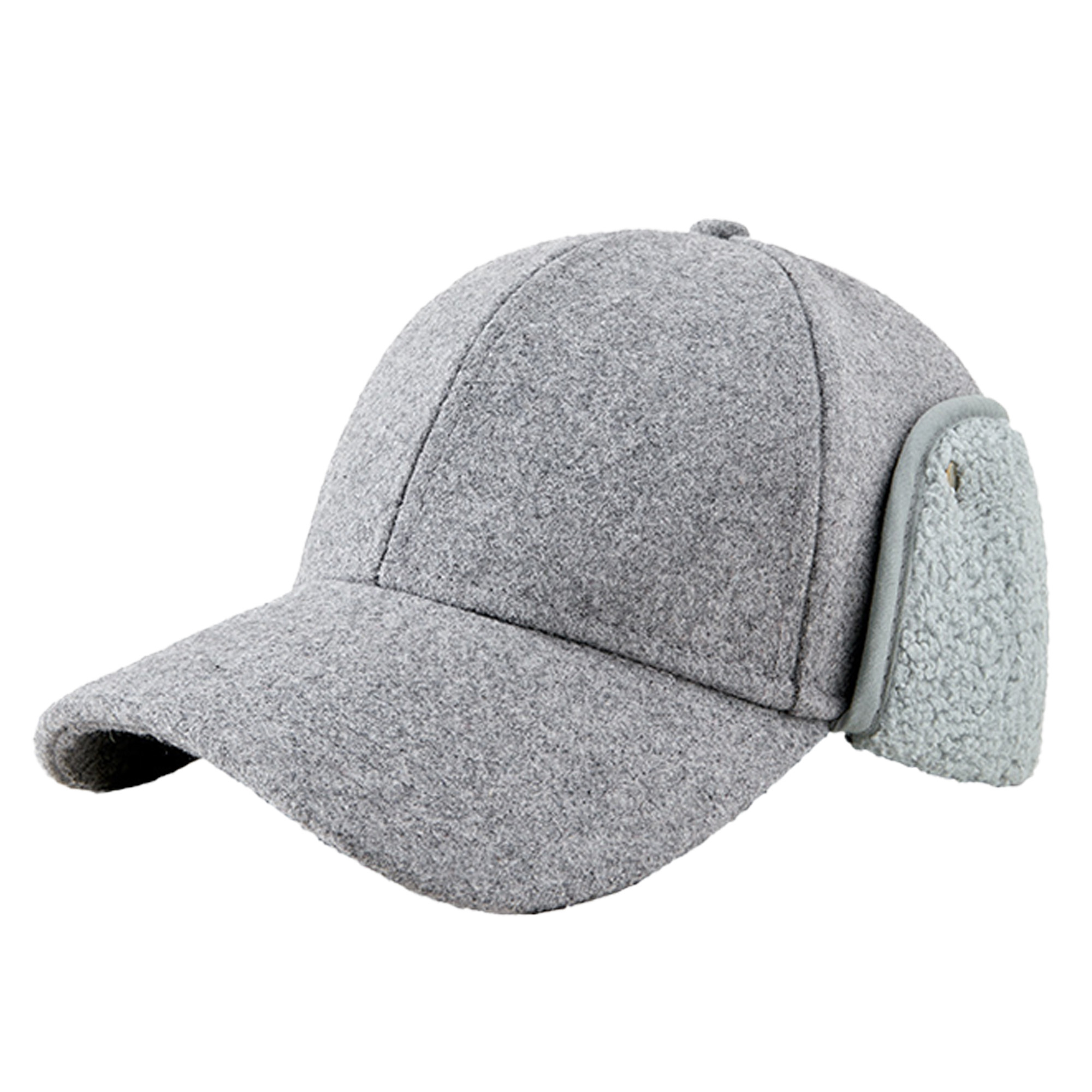 Wool Blend Thermal Baseball Hat with Foldable Ear Flaps 4