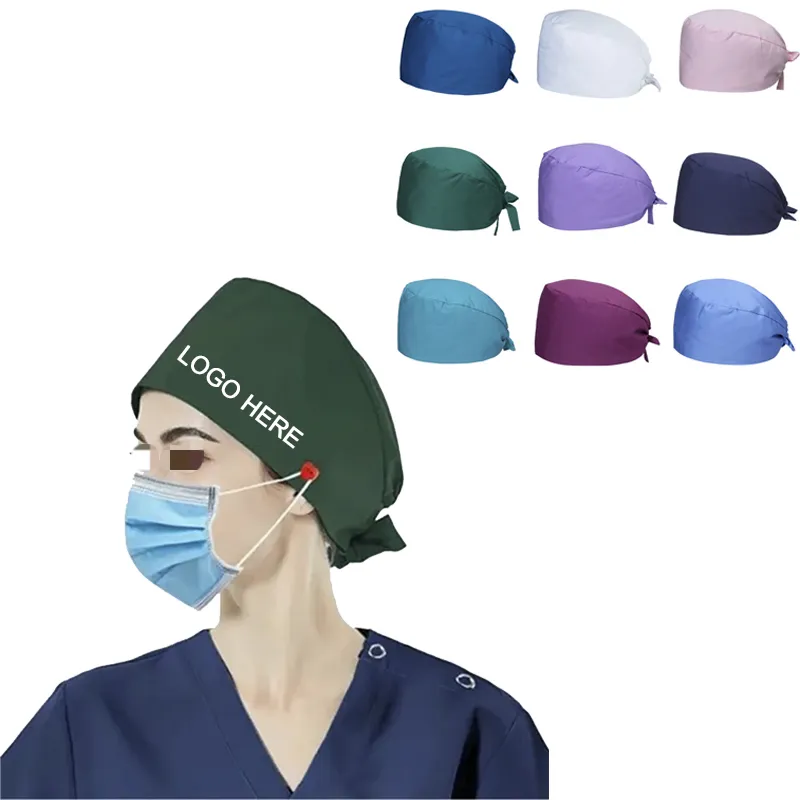 Nurse Scrub Cap With Buttons 2