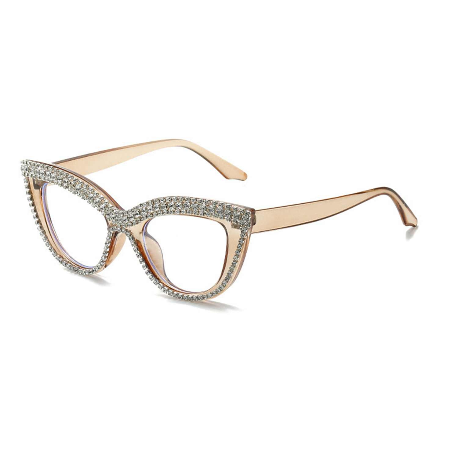 Women Retro Sparkle Crystal Diamond Cat Eye Sunglasses 5