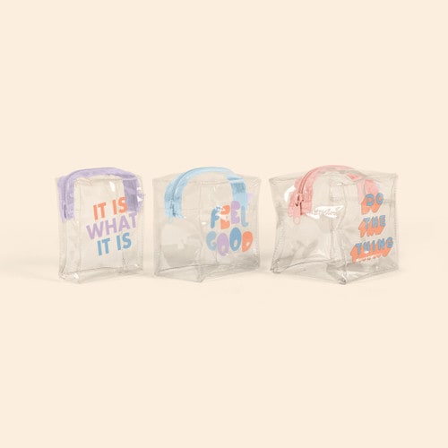 MOD POUCHES SET OF 3 - CLEAR VINYL