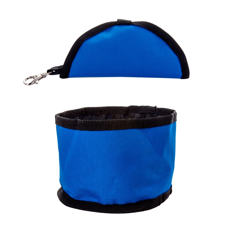 600D Poly Folding Pet Travel Bowl w/hook 16