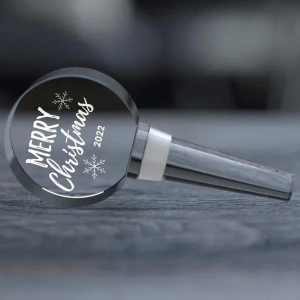 Round Engraved Crystal Wine Bottle Stopper 4