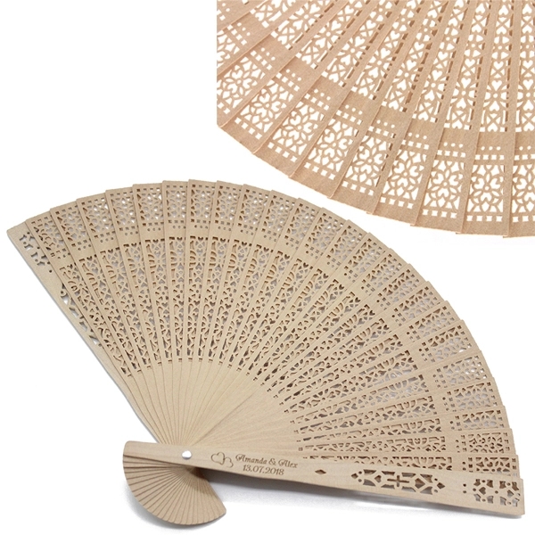 Natural Wood Fans Wedding Favors 9