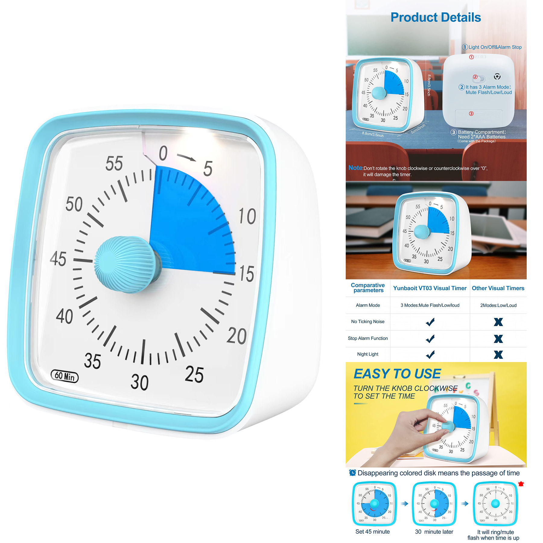 Visual Timer with Night Light 2
