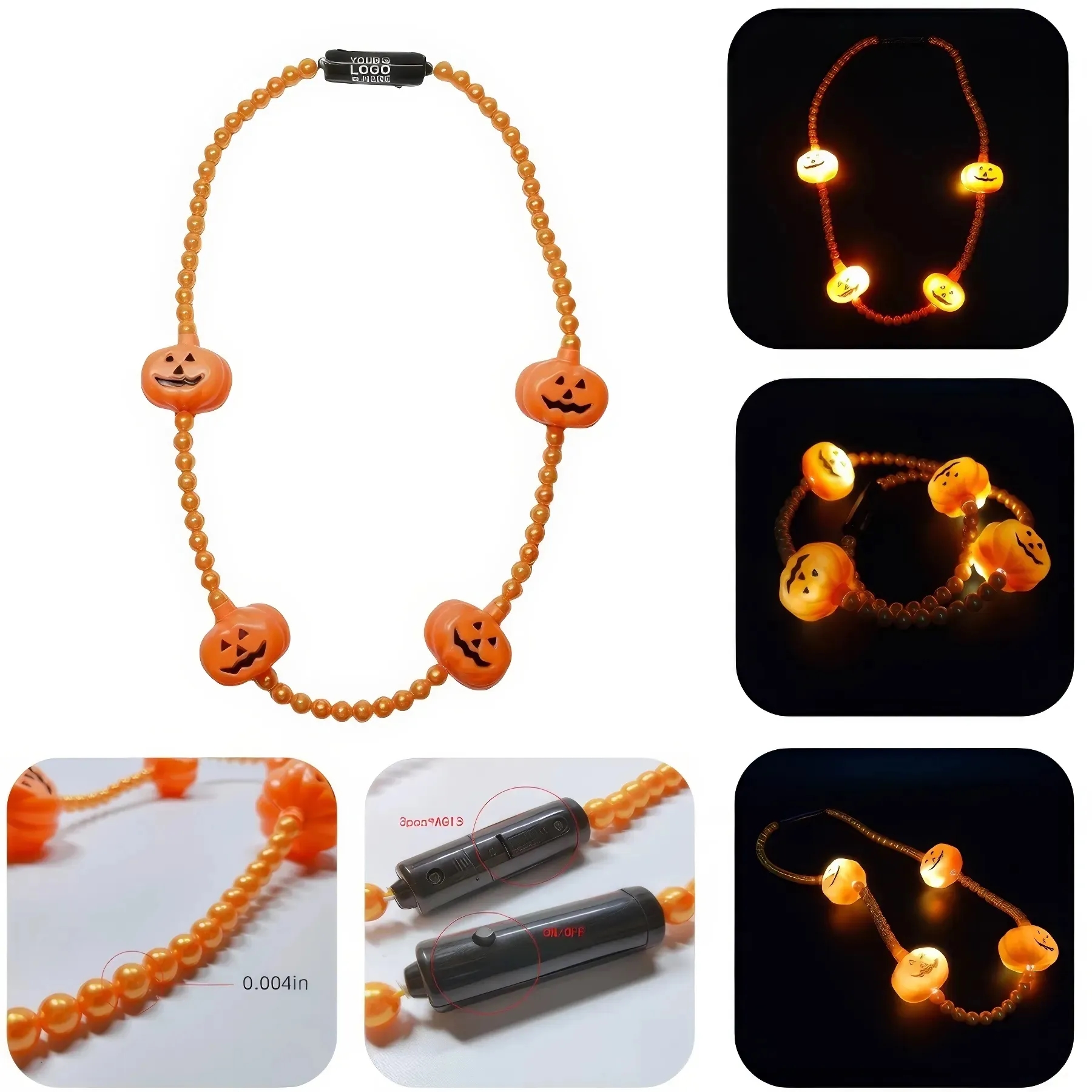 Pumpkin Design Glowing Necklace 4
