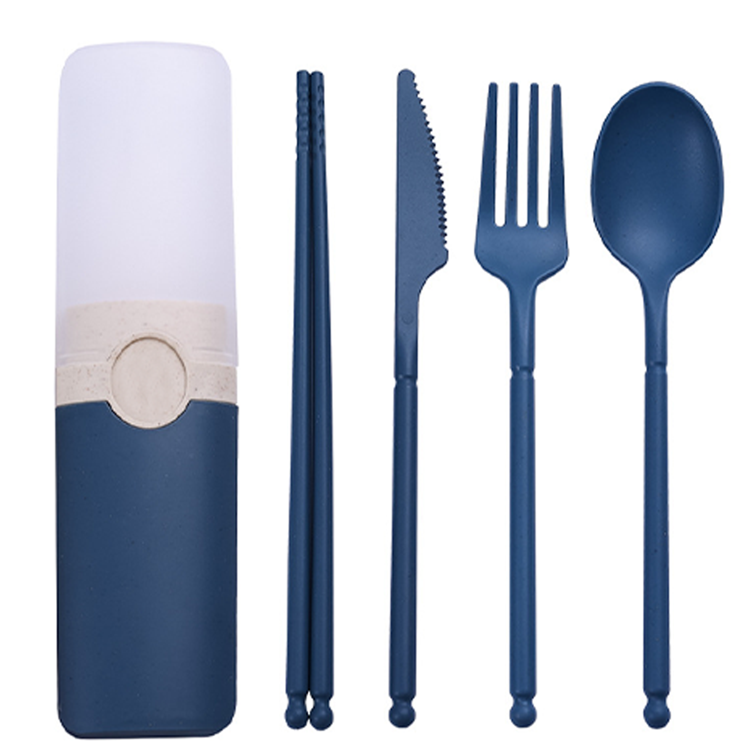 4 Pcs Food Grade Wheat Straw Tableware Set w/ Box 9