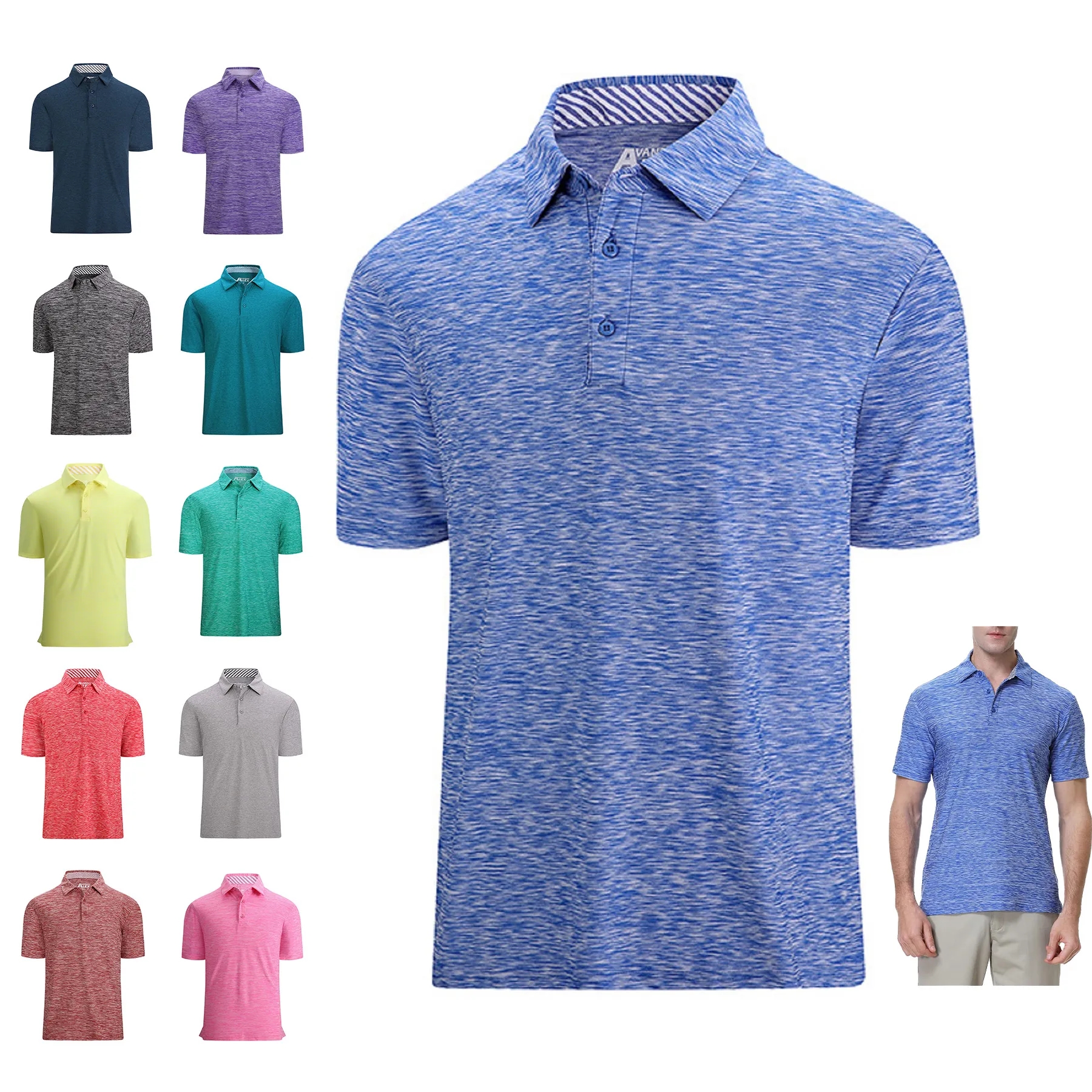 Moisture Wicking Quick-Dry Short Sleeve Casual Polo Shirts 6