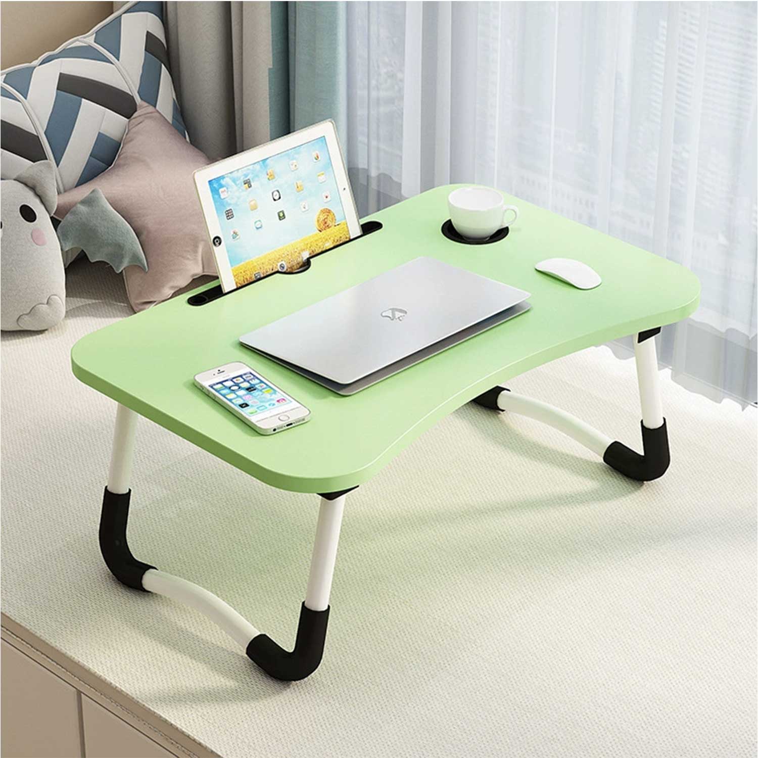 Foldable Dorm Study Desk Simple Bed Table Laptop Stand 3