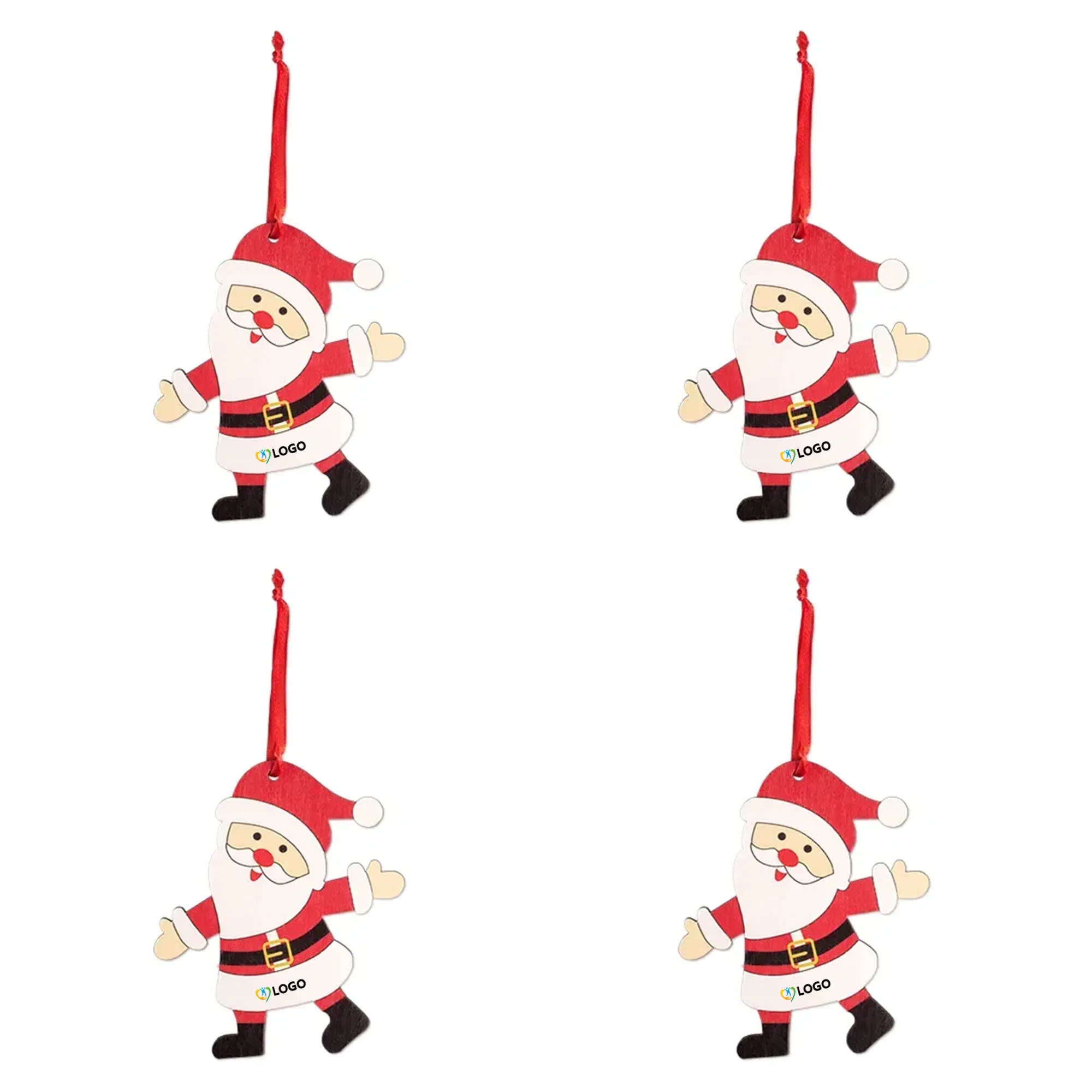Wooden Santa Ornament 5