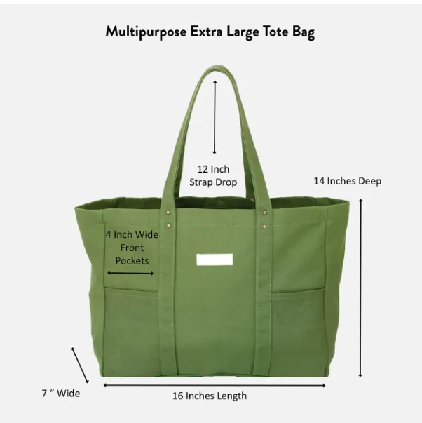 Canvas Shoulder Tote Bag, custom tote bag with logo imprint 4