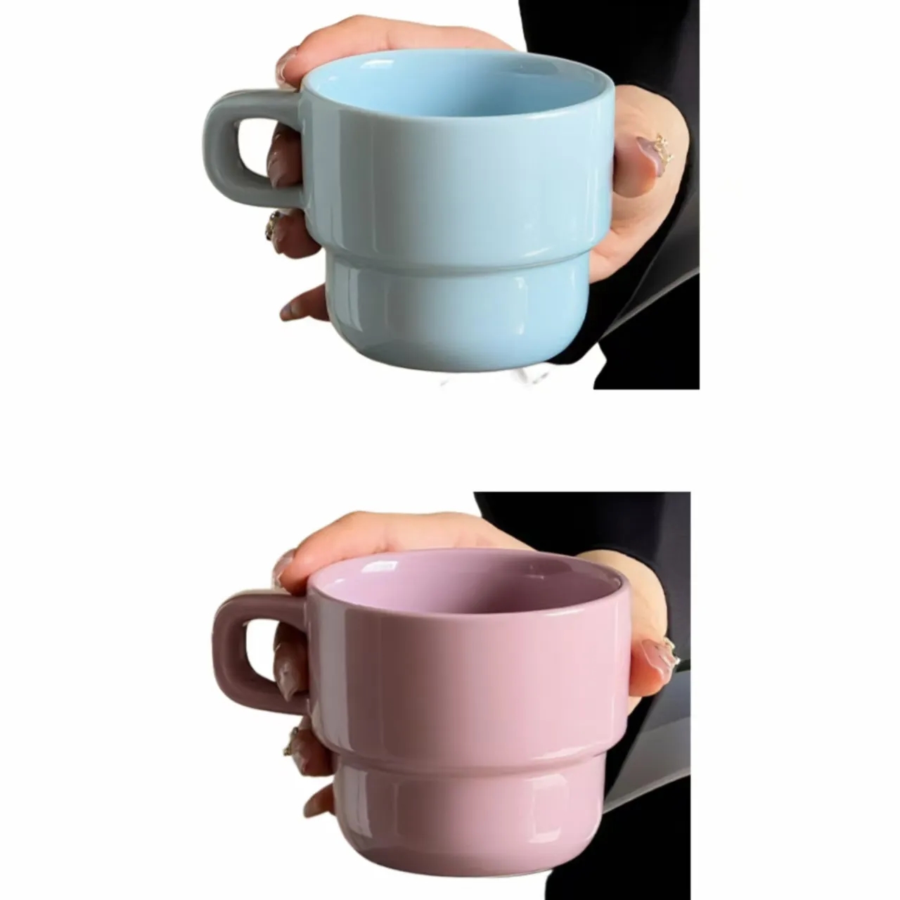 Stackable Ceramic Mug, Custom Logo, Wedding Favor, Home Use 4