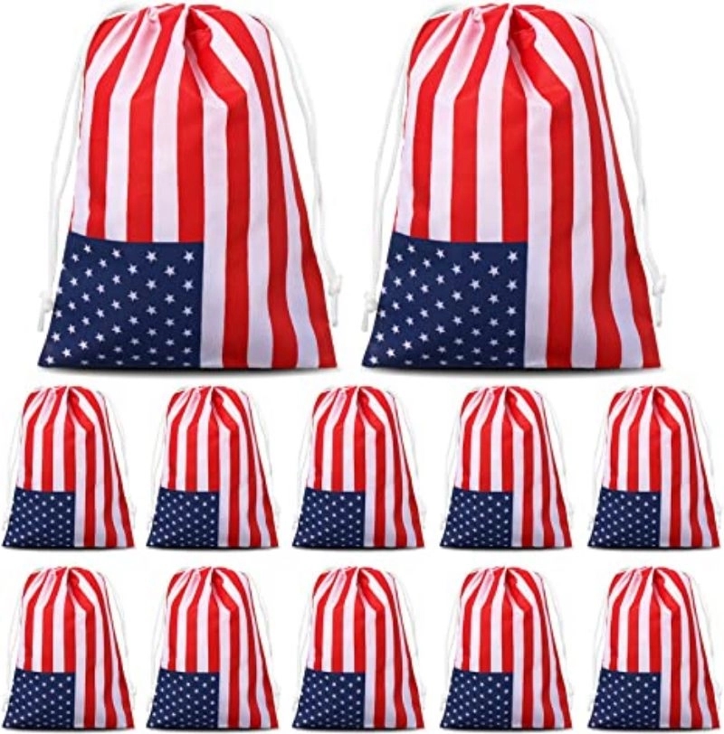 Us Flag Drawstring Gift Treat Bag 6