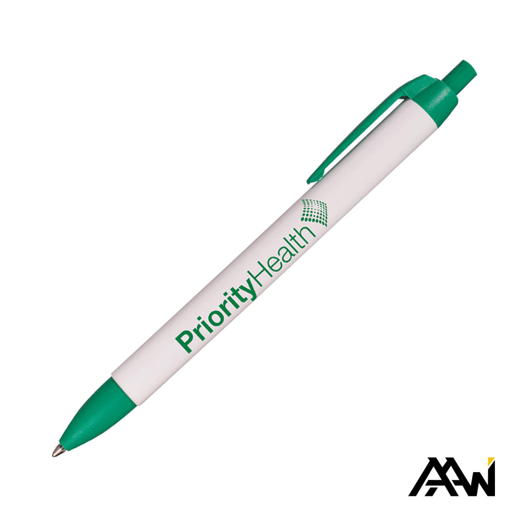 Widebody Pen w/Glossy White Barrel - Matte Colored Accent 14