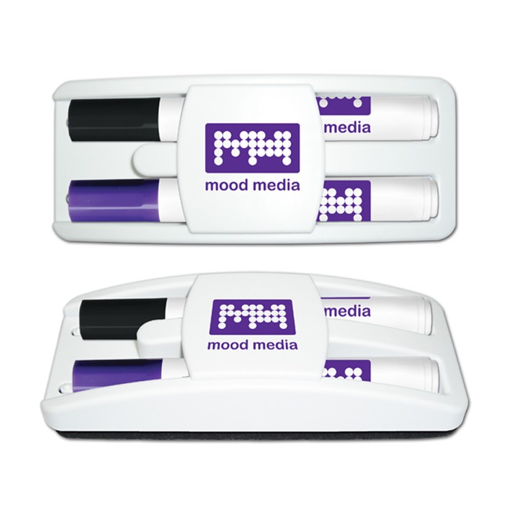 Dry Erase Gear Dry Erase Marker & Eraser Set - Black & Purple