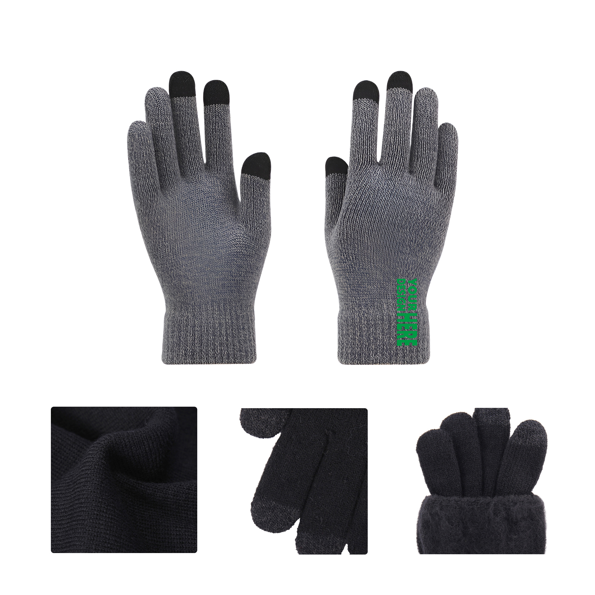 MOQ50 Custom Knitted Touchscreen Gloves For Phones 2