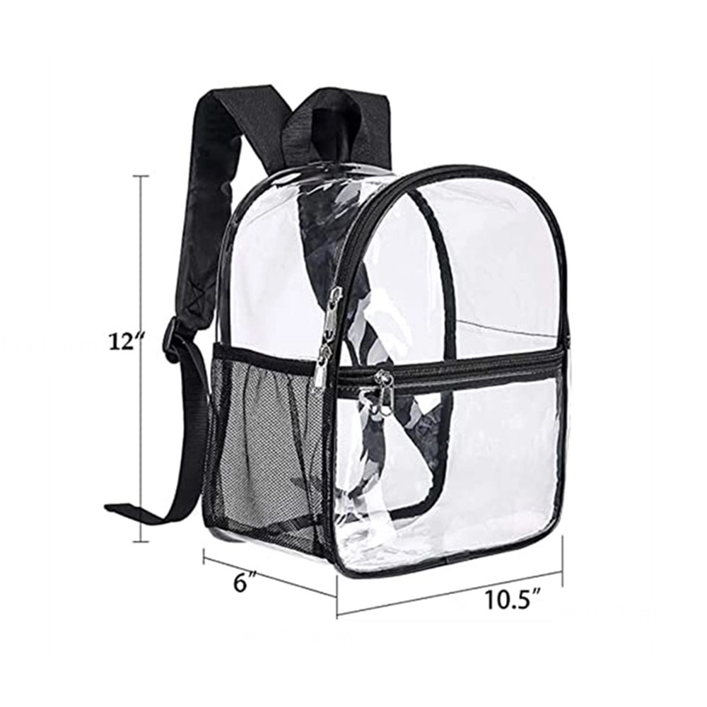 12" x 6" x 10.5" Cold Resistant Transparent PVC Mini Backpack 2