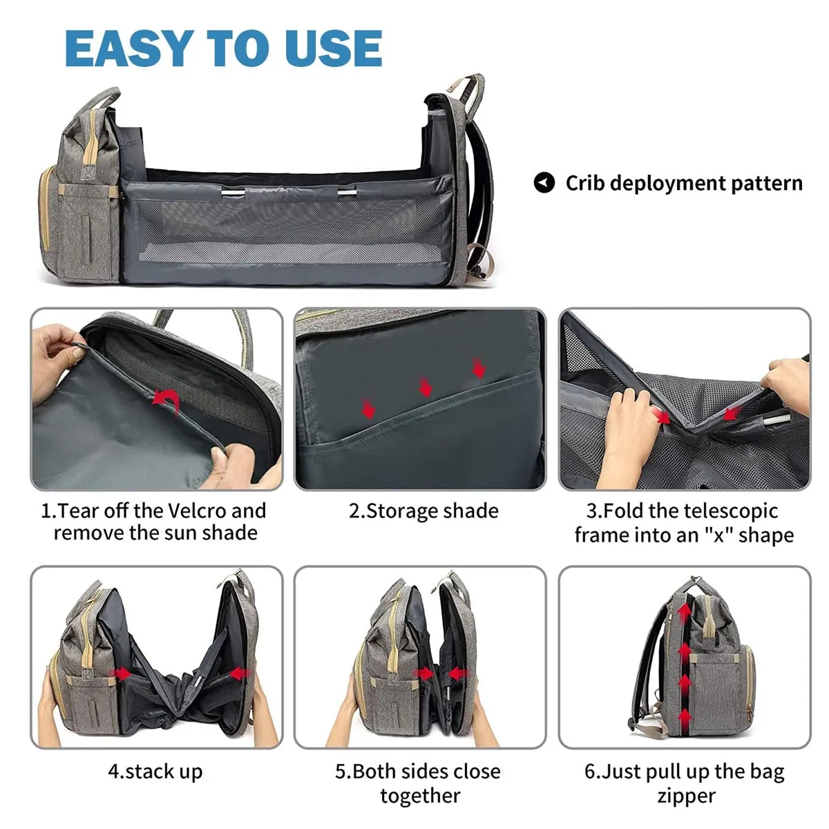 Diaper Bag Backpack with Changing Station 4