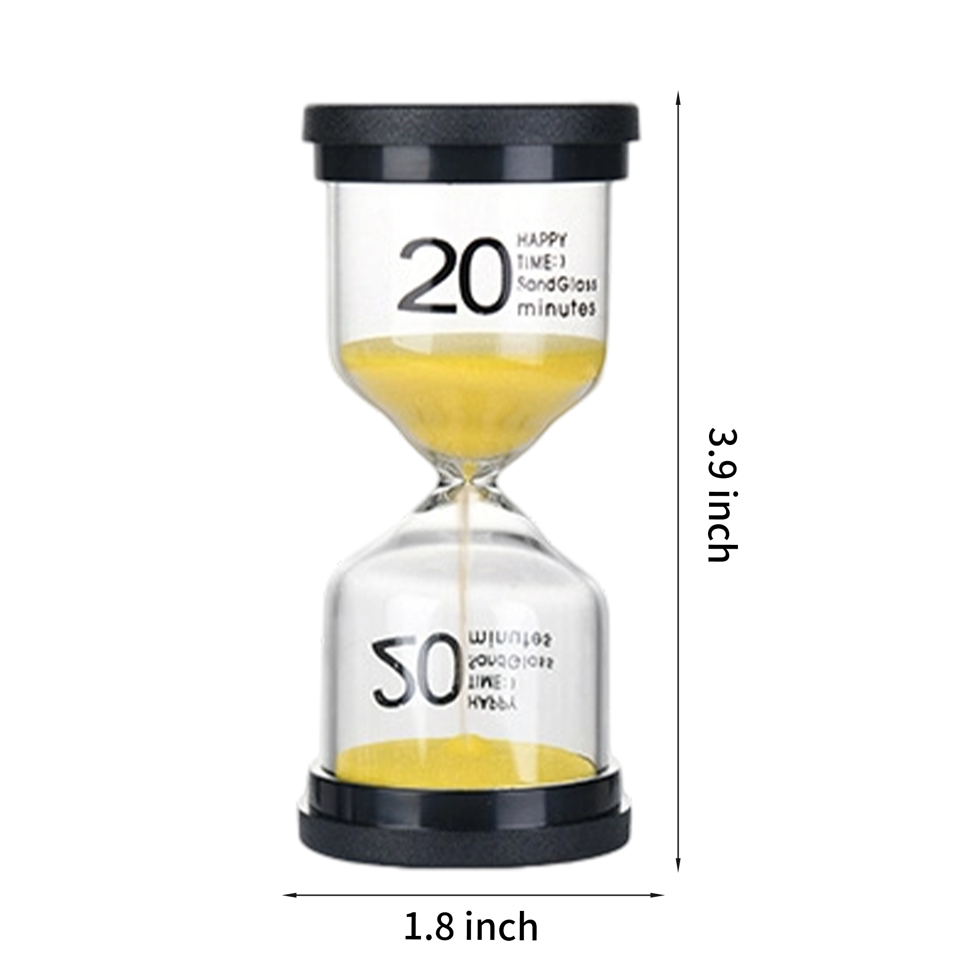 Glass Sand Timer Hourglass 3.9" By 1.8", custom clock with logo imprint 10