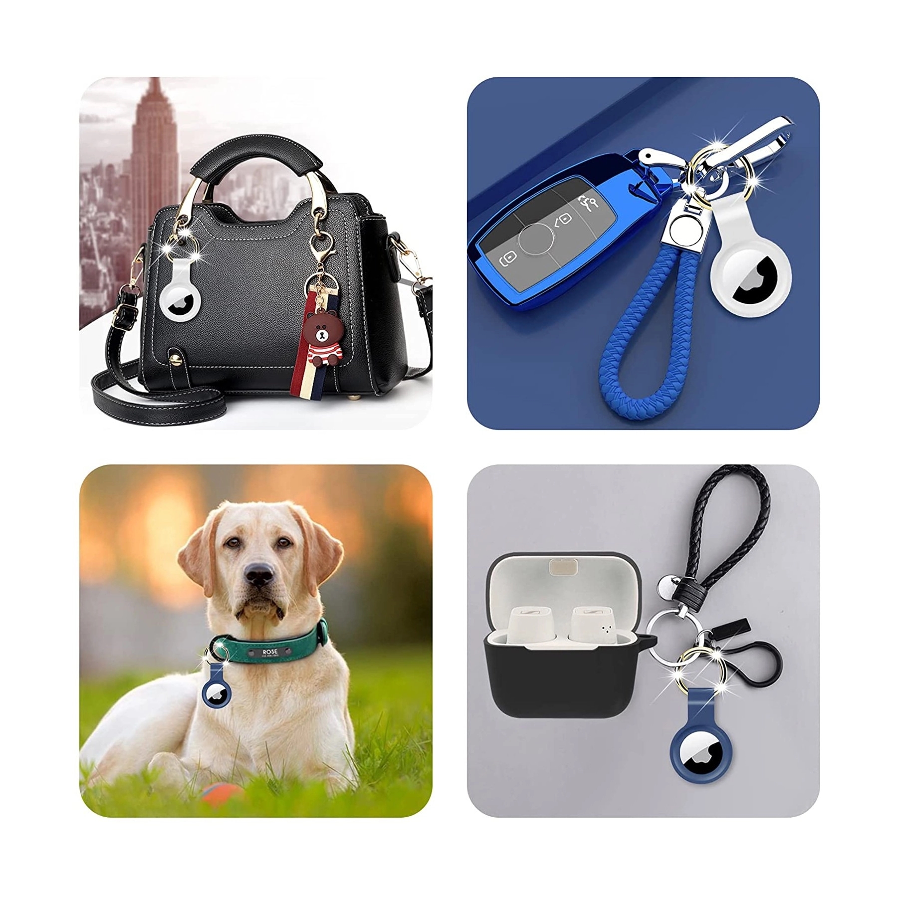 Silicone AirTags Cover with Keychain 2