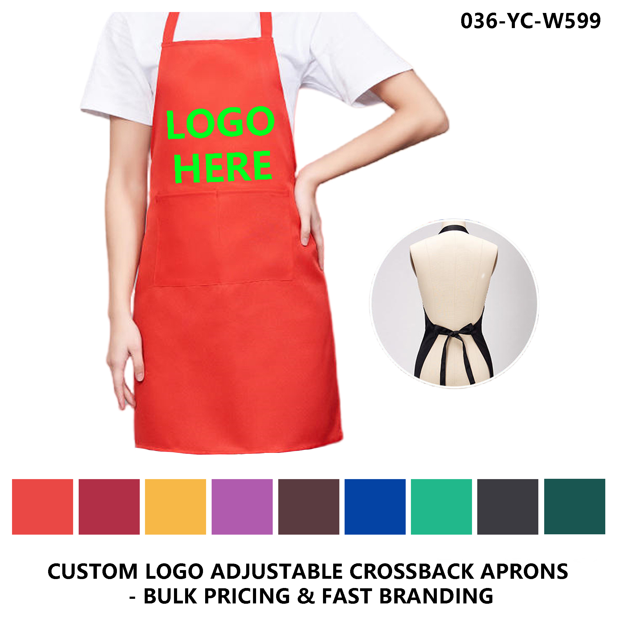 Custom Logo Adjustable Kitchen Bib Apron 2