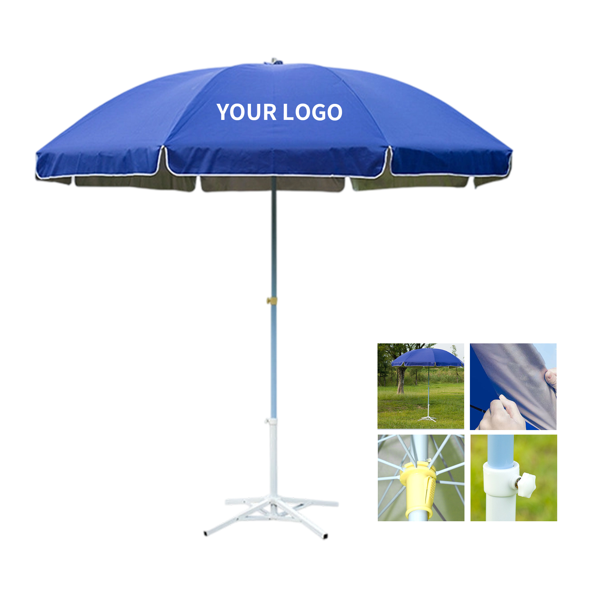 Windproof 52-Inch Outdoor Sun Umbrella with Full Color Logo 2