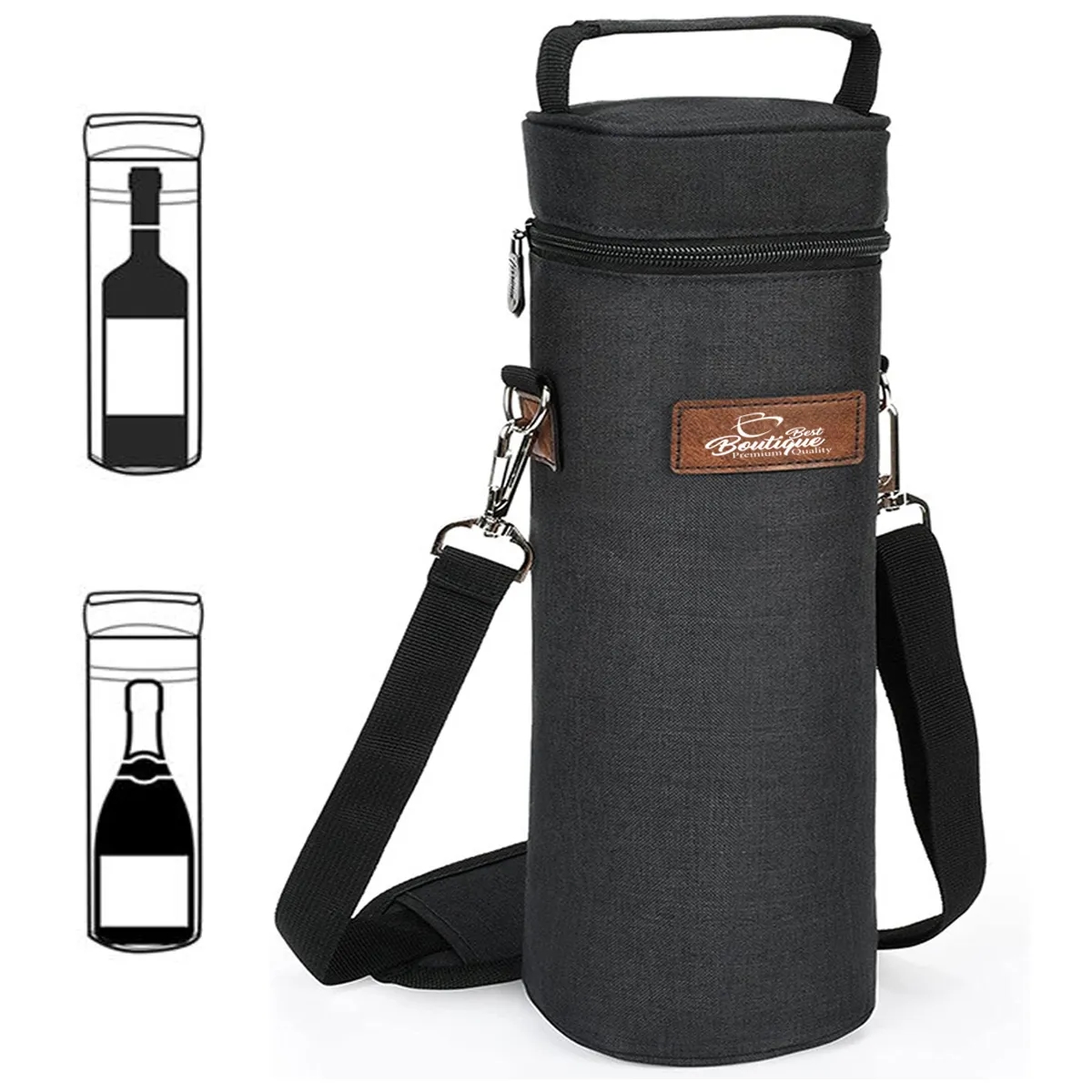 Single Bottle Insulated Wine Travel Tote Carrier Bag 2