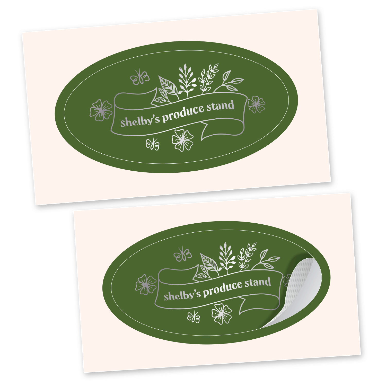 1.5" x 3" Oval Foil Sticker 2