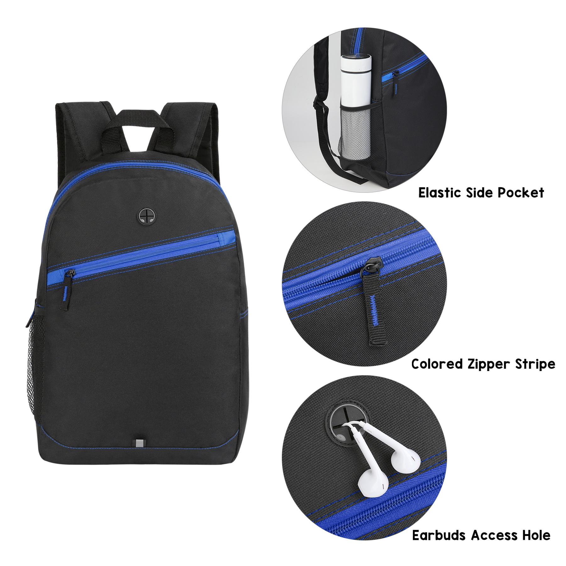 Color Zippered Stripe Daily Backpack 5