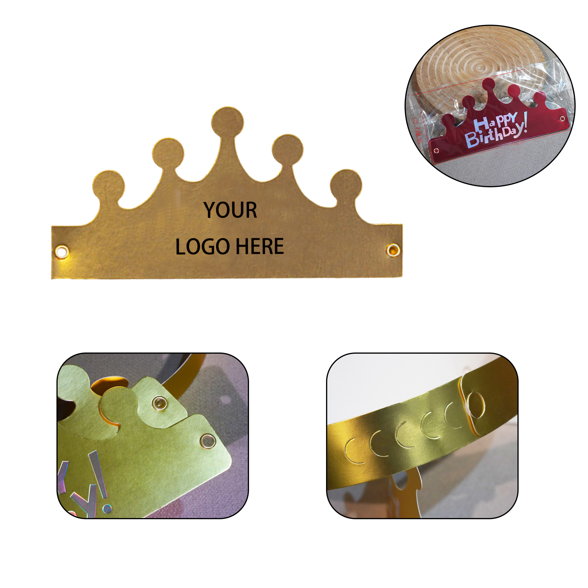MOQ:500pcs Personalized Birthday Party Crowns 2