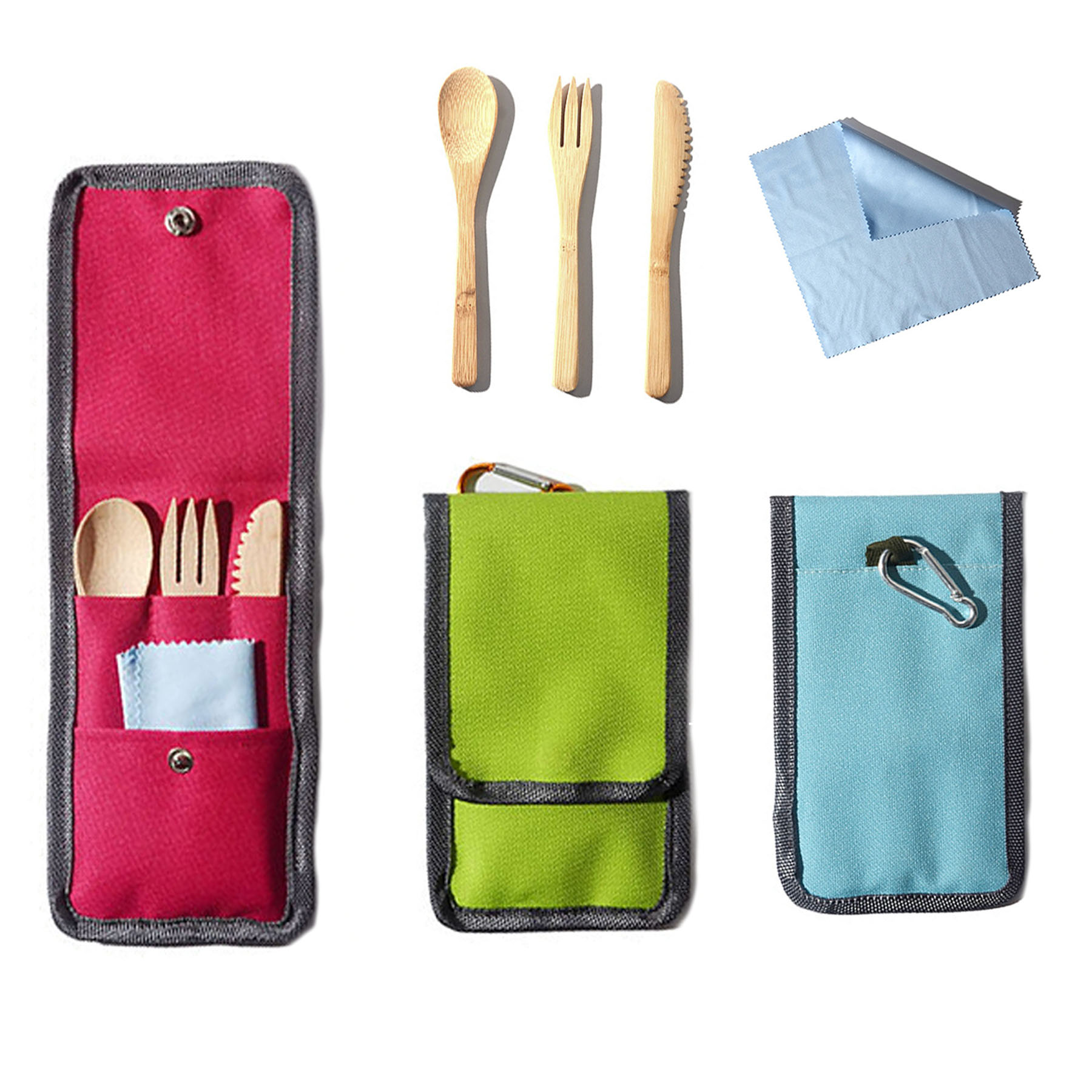 Bamboo Utensil Set with Travel Bag 2