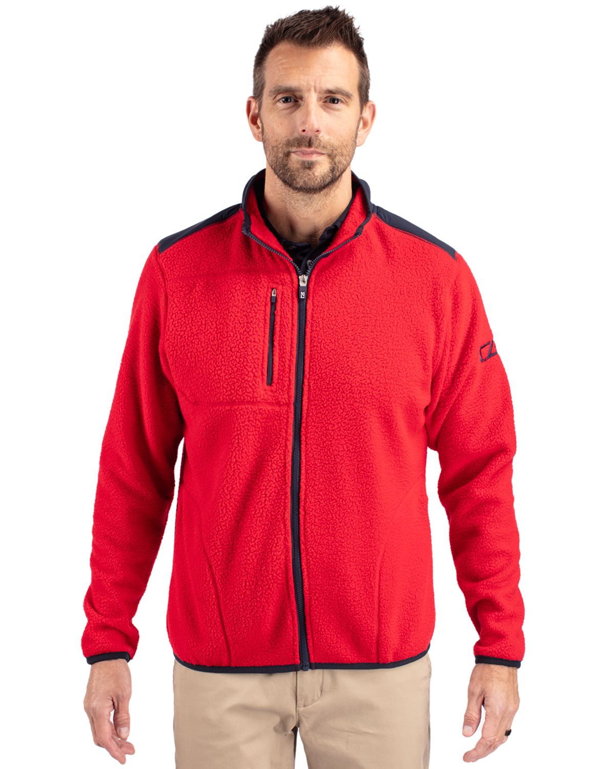 Cutter & Buck Cascade Epic Comfort Recycled Sherpa Fleece Mens Big & Tall Full Zip Jacket Big & Tall 24