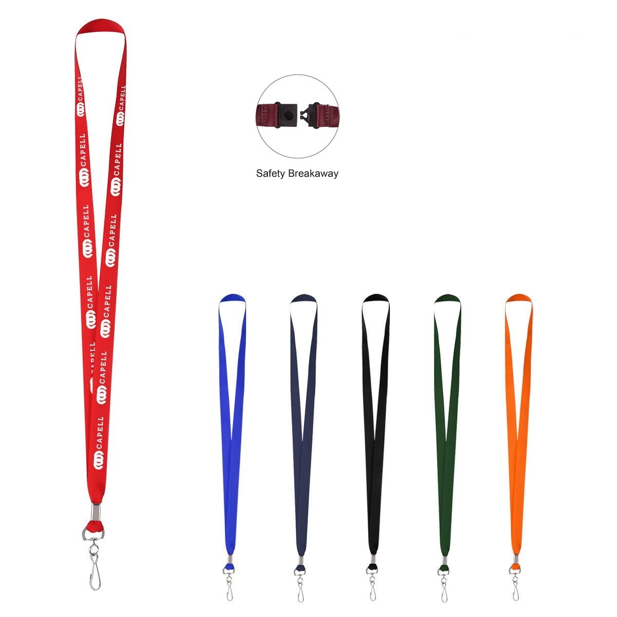 3/4" Sublimated Lanyard With J Hook And Breakaway 2