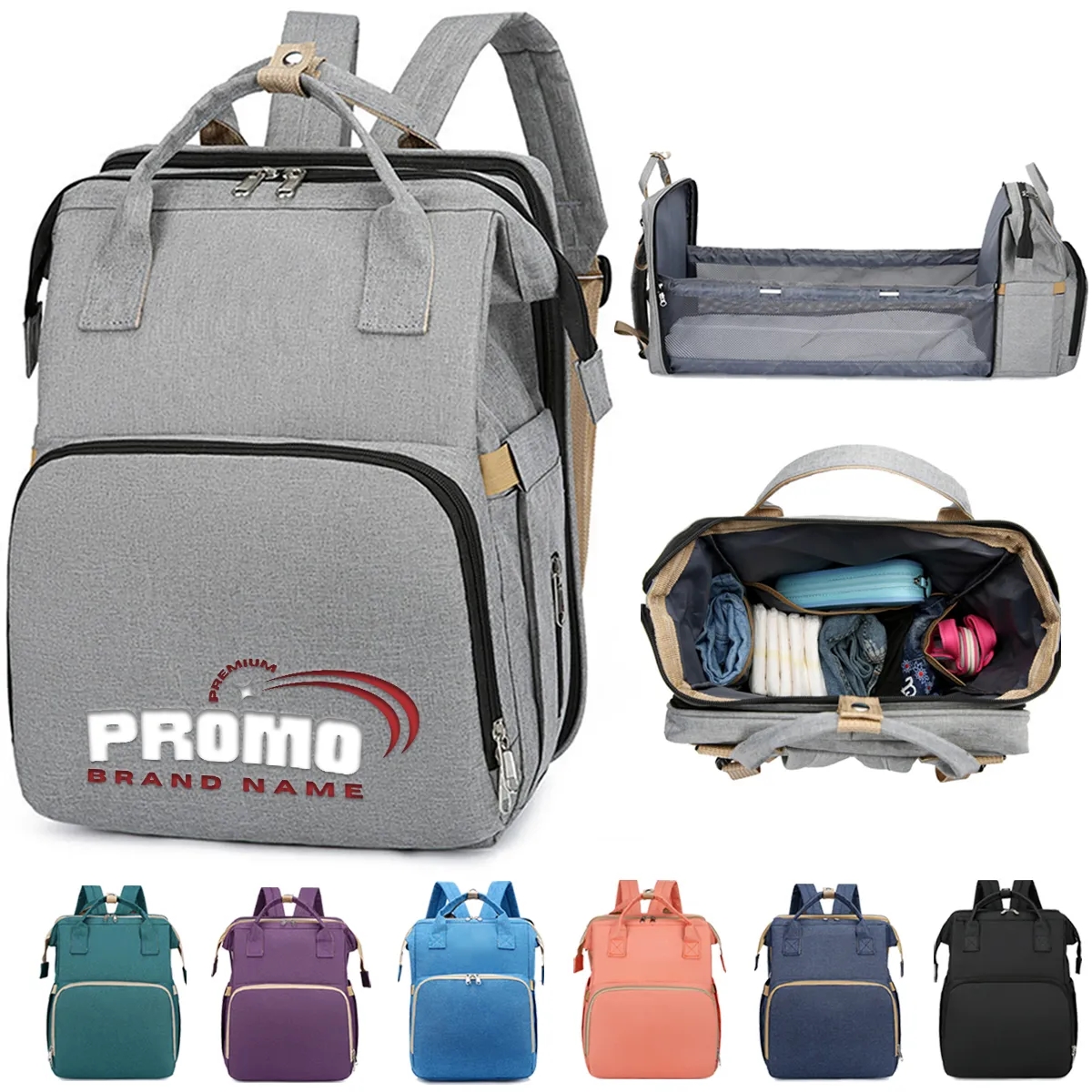 Diaper Bag Backpack Tote W/ Portable Changing Pad&Station 3