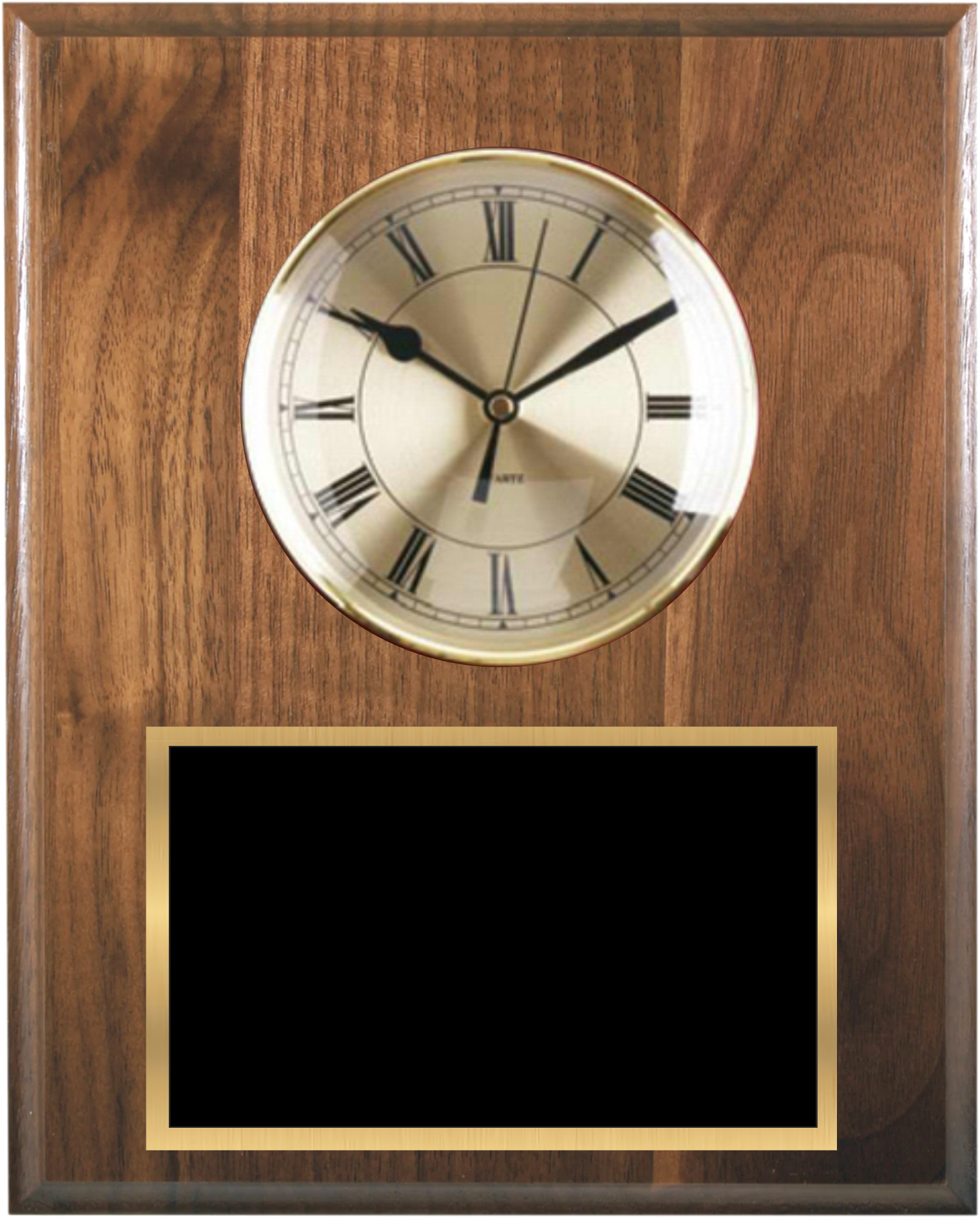 Walnut Finish Executive Clock Plaque 4