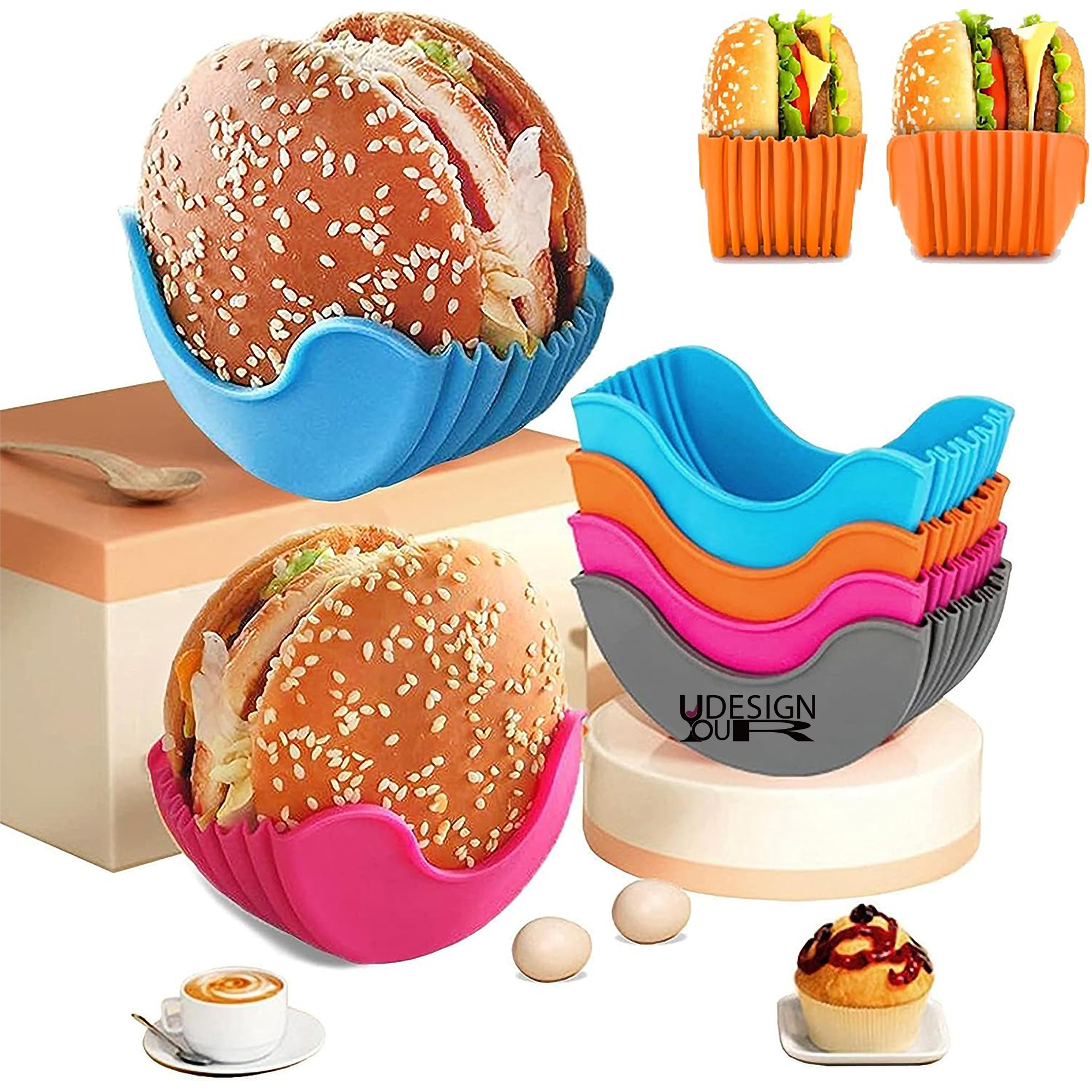 Burger Holder Hamburger Sandwich Mess-Free Fixed Box Clip 5