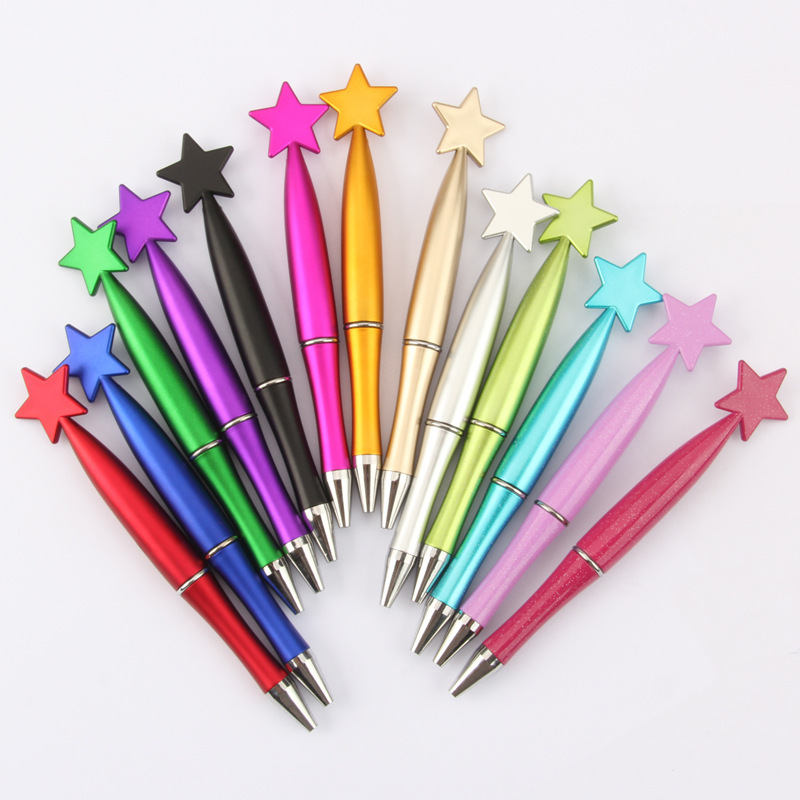 Single Ring Ballpoint Pen Butterfly Star Flower Heart Shape 4