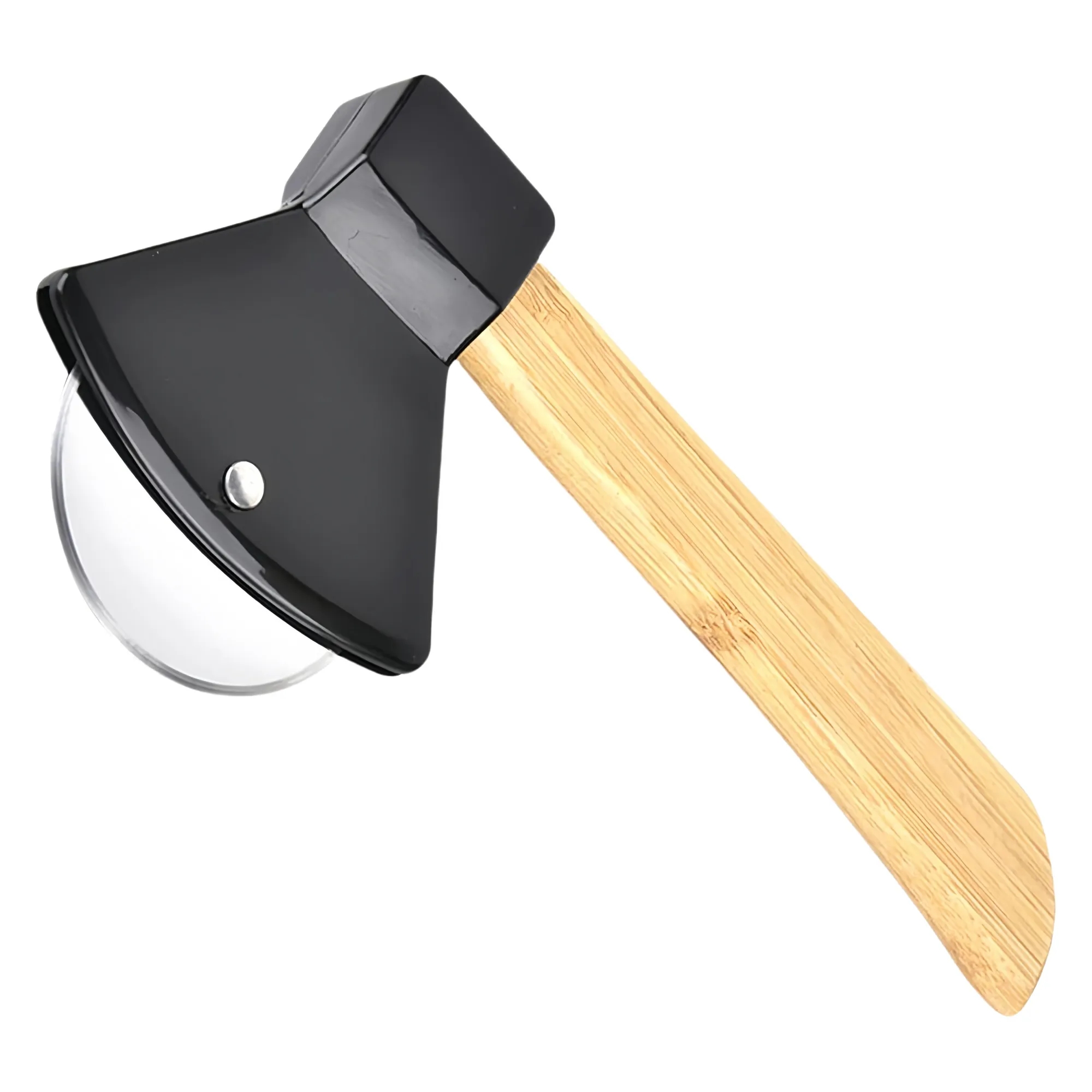 Premium Axe-Style Pizza Cutter with Bamboo Handle 7